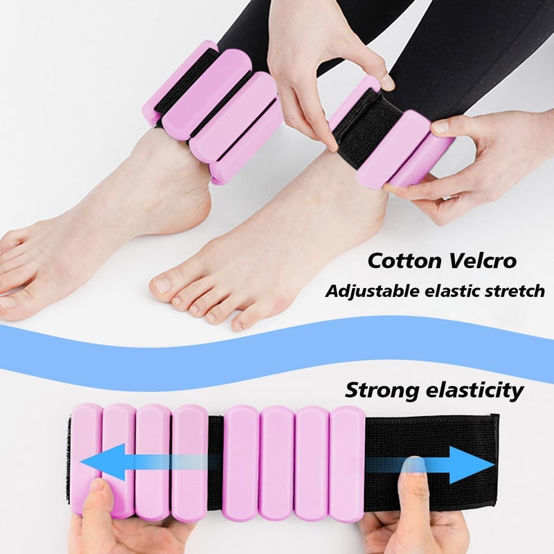 SDATEKIT Wrist and Ankle Weights for Women & Men 2 Pack (1lb Each), Adjustable Silicone Weighted Bracelet for Pilates, Gym, Yoga, Cardio & Strength Training, Bala-Style Bangles Slip-Free Design - Image 5